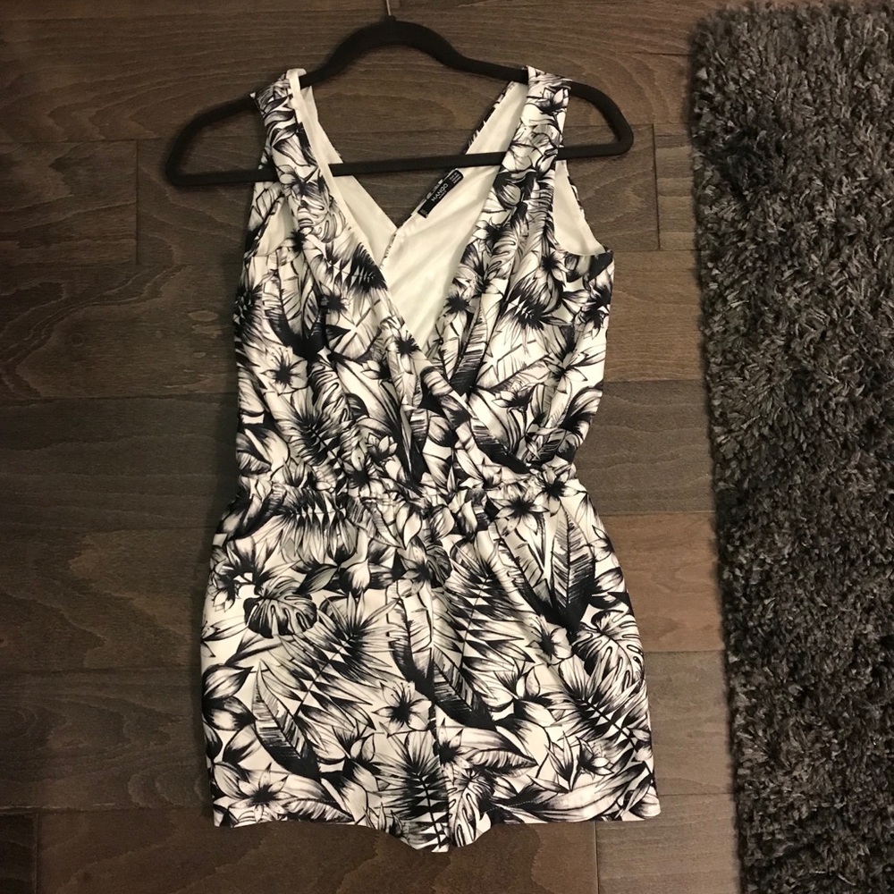 Mango black and white romper